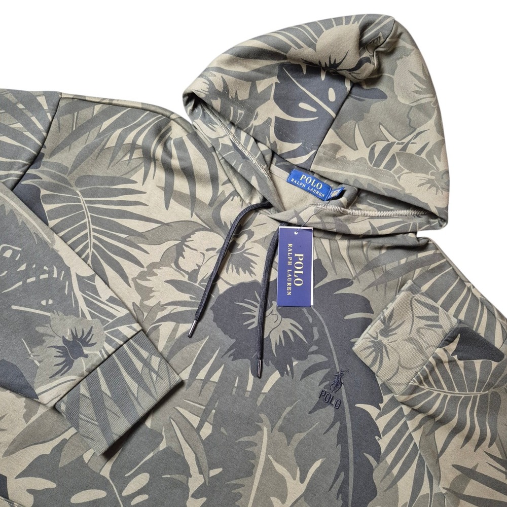 Polo Ralph Lauren Mens‎ 2XB Green Tropical Camo Jersey Knit Hoodie NWT